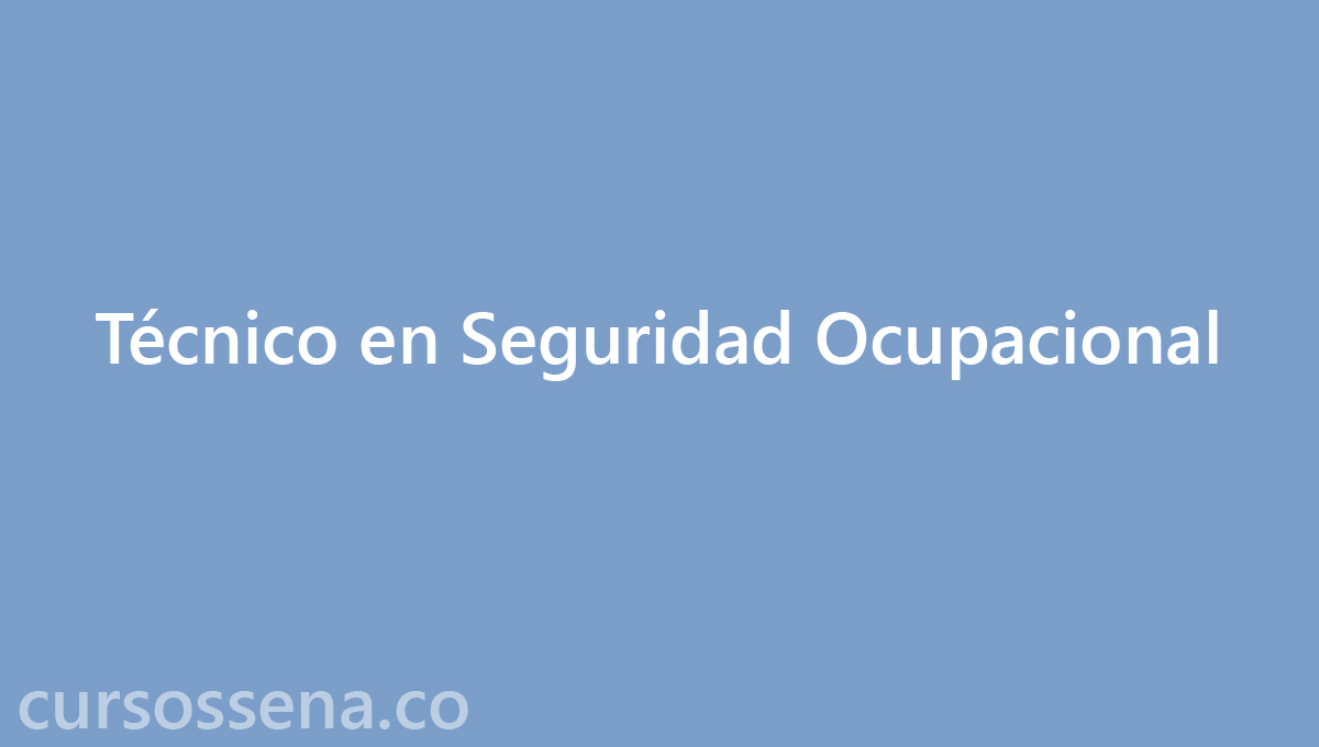 Técnico en Seguridad Ocupacional